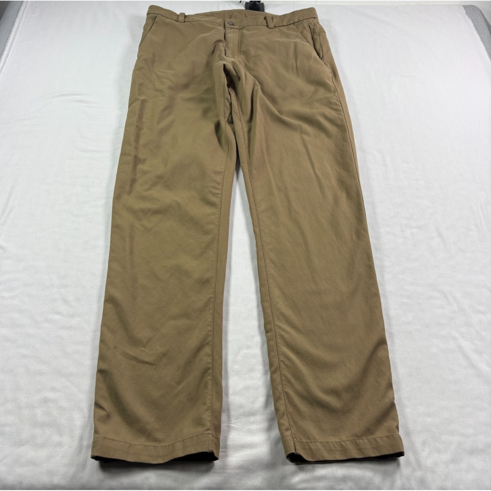 Lululemon Commission Pants Mens 34x33 Brown Qwick Chino Stretch Golf Tech